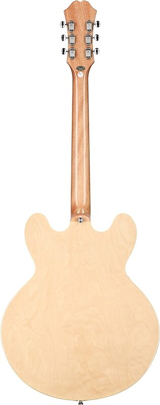 open zoom image for Epiphone Casino Archtop Hollowbody Left-Handed Electric Guitar (with Gig Bag), Natural, Full Straight Back