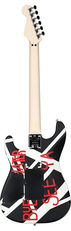 open zoom image for EVH Eddie Van Halen Striped Series Electric Guitar, Satin Crop Circles (Black and White), Full Straight Back