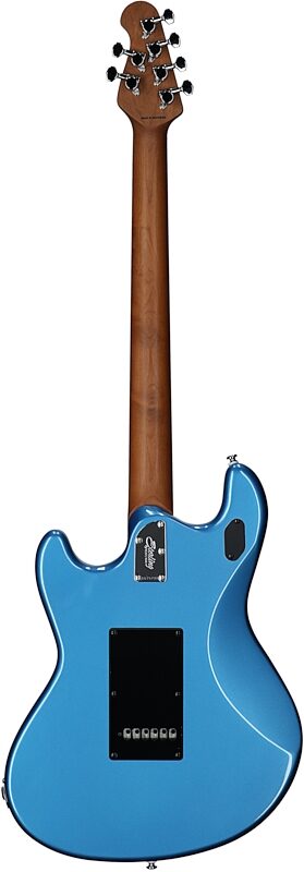 open zoom image for Sterling by Music Man StingRay Baritone Electric Guitar, Toluca Lake Blue, Full Straight Back