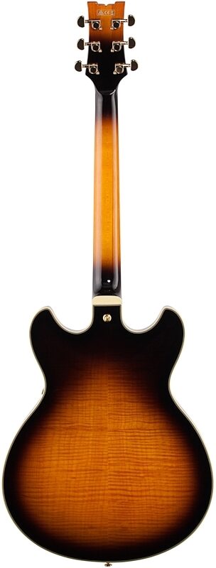 open zoom image for Ibanez JSM10 Semi-Hollowbody Electric Guitar (with Case), Vintage Yellow Sunburst, Full Straight Back
