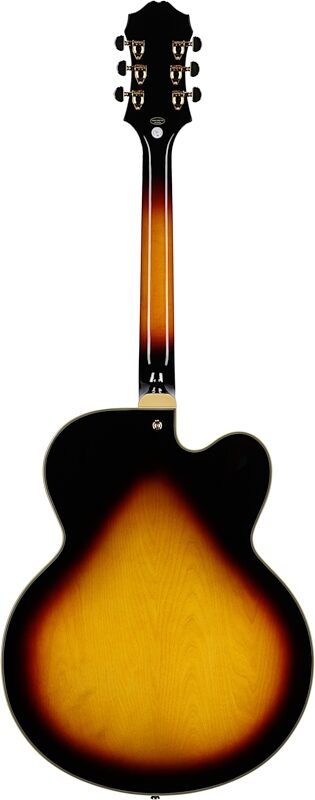 open zoom image for Epiphone Broadway Left-Handed Hollowbody Electric Guitar (with Gig Bag), Vintage Sunburst, Full Straight Back