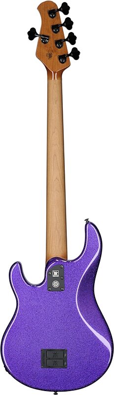 open zoom image for Ernie Ball Music Man DarkRay 5 Electric Bass Guitar (with Softshell Case), Plasma Purple, Ebony Fretboard, Full Straight Back