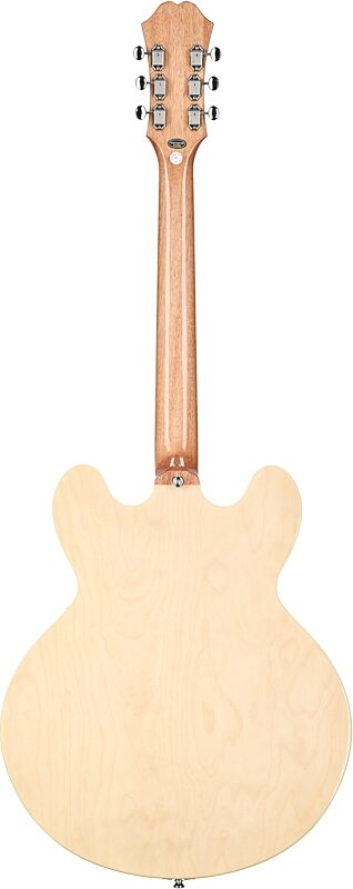 open zoom image for Epiphone Casino Archtop Hollowbody Electric Guitar (with Gig Bag), Natural, Full Straight Back
