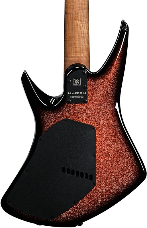 open zoom image for Ernie Ball Music Man Kaizen 7 Electric Guitar (with Case), Ember Burst, Ebony Fretboard, Serial Number S10101, Body Straight Back