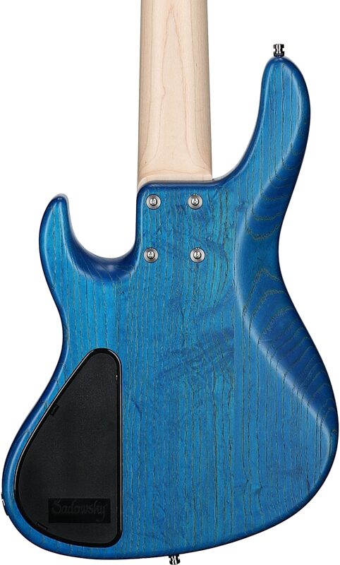 open zoom image for Sadowsky MetroLine 24-fret Modern Bass, 5-String (with Gig Bag), Ocean Blue, Serial Number SML D 004160-24, Body Straight Back