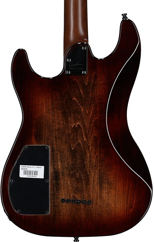 open zoom image for Godin Artisan ST-II EN Electric Guitar (with Case), Whiskey Burst, Serial Number 25314519, Body Straight Back