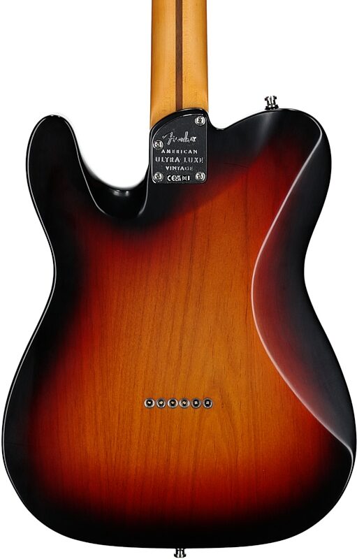 open zoom image for Fender American Ultra Luxe Vintage '60s Telecaster Custom Electric Guitar, Rosewood Fingerboard (with Case), 3-Color Sunburst, Serial Number US25009621, Body Straight Back
