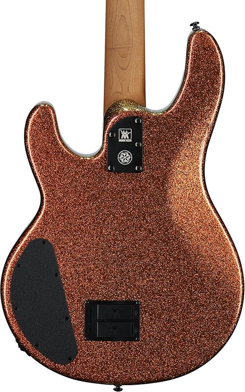 open zoom image for Ernie Ball Music Man DarkRay Electric Bass (with Mono Soft Case), Gold Bar, Roasted Maple Fretboard, Serial Number S12776, Body Straight Back