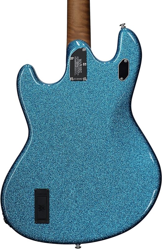 open zoom image for Ernie Ball Music Man StingRay HT Electric Guitar (with Mono Soft Case), Brilliant Blue Sparkle, Ebony Fretboard, Serial Number H10937, Body Straight Back