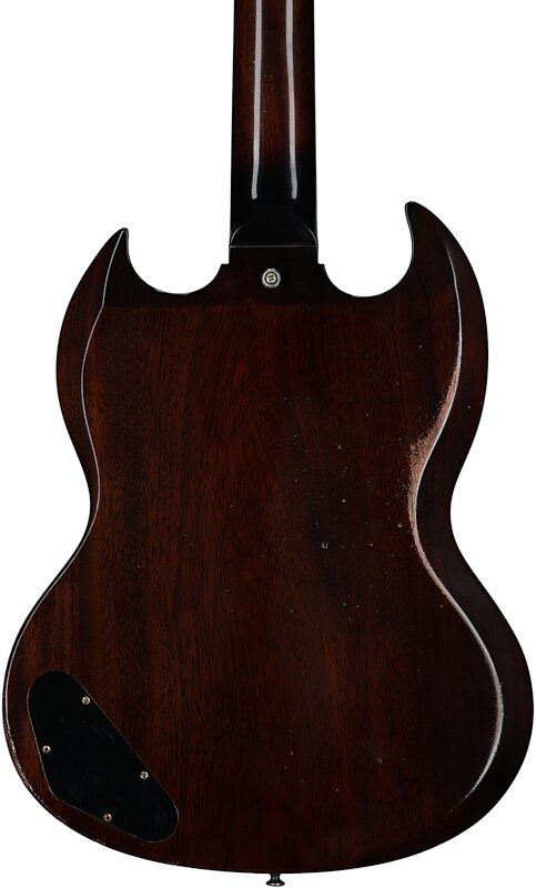 open zoom image for Gibson Custom Shop 1963 SG Junior Reissue Electric Guitar, Vintage Sunburst, Serial Number 505653, Body Straight Back