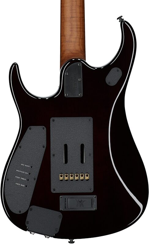 open zoom image for Ernie Ball Music Man John Petrucci JP15 Electric Guitar (with Case), Amber Waves Flame, Maple Fretboard, Serial Number H09044, Body Straight Back