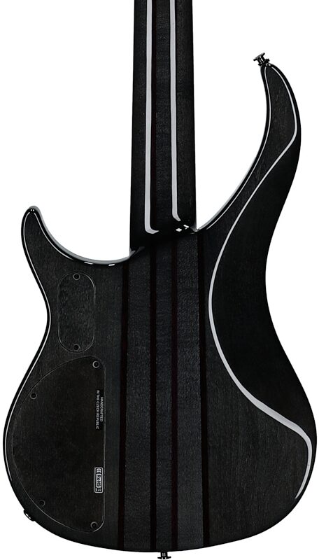 open zoom image for Peavey Cirrus 5 Flame Maple Electric Bass, 5-String (with Case), Transparent Black, Serial Number 0ARCFD2200099, Body Straight Back