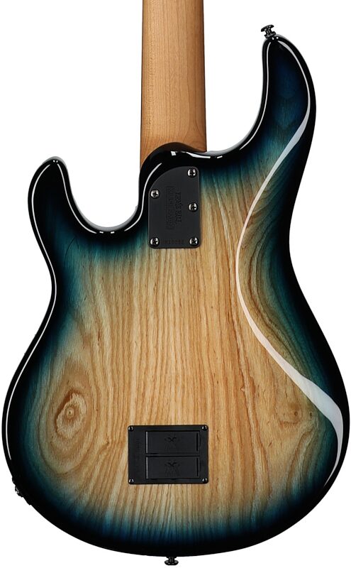 open zoom image for Ernie Ball Music Man StingRay 5 Special HH Electric Bass (with Case), Mean Blue Burst, Ebony Fretboard, Serial Number k10252, Body Straight Back
