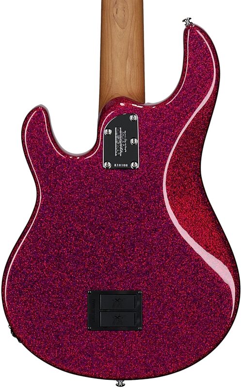open zoom image for Ernie Ball Music Man StingRay 5 Special HH Electric Bass (with Case), Soda Pink Sparkle, Roasted Maple Fretboard, Serial Number K10108, Body Straight Back