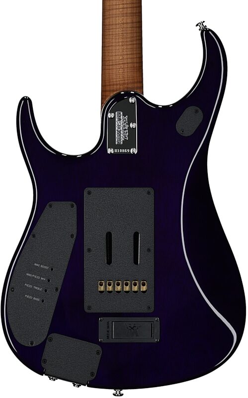 open zoom image for Ernie Ball Music Man John Petrucci JP15 Electric Guitar (with Gig Bag), Purple Nebula Flame, Maple Fretboard, Serial Number H10869, Body Straight Back