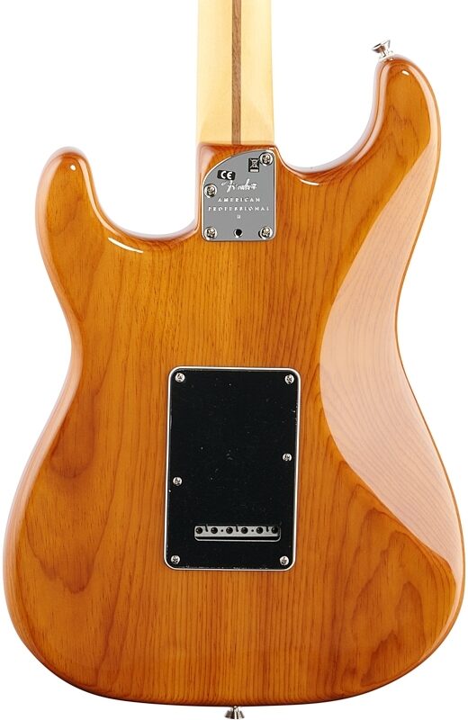 open zoom image for Fender American Pro II Stratocaster Electric Guitar, Maple Fingerboard (with Case), Roasted Pine, Open Box (Good), Body Straight Back