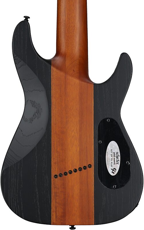 open zoom image for Schecter Rob Scallon C-8 Multi-Scale Electric Guitar, Left Handed, Satin Dark Roast, Body Straight Back