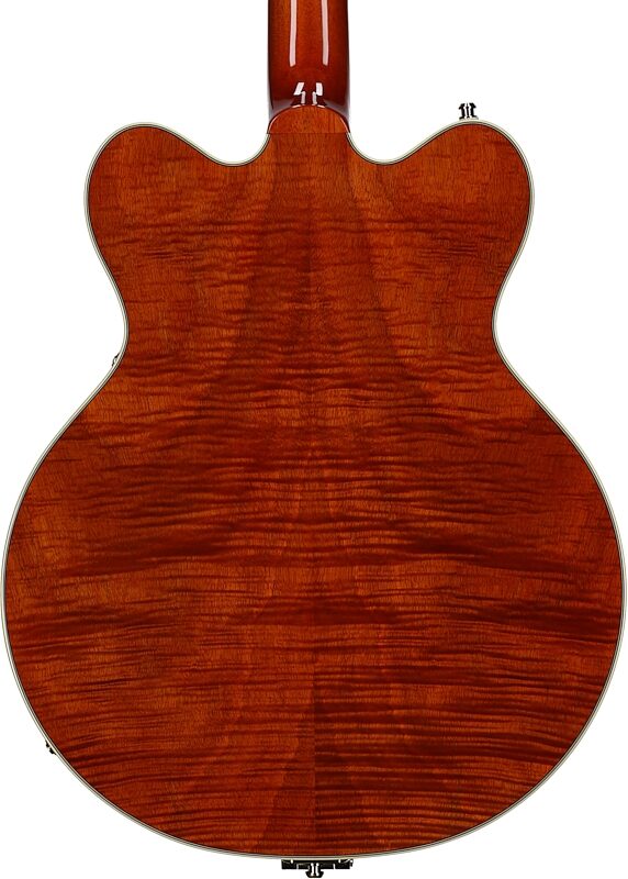 open zoom image for Gretsch Limited Edition Electromatic Broadkaster Electric Guitar, Flame Okoume Orange, Body Straight Back