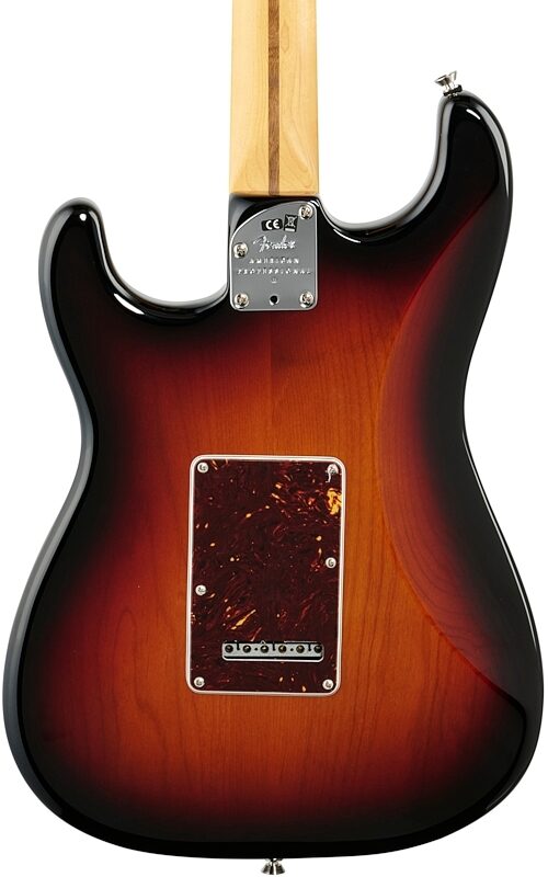 open zoom image for Fender American Pro II HSS Stratocaster Electric Guitar, Rosewood Fingerboard (with Case), 3-Color Sunburst, Body Straight Back