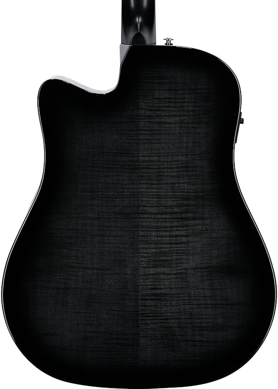 open zoom image for Ibanez AAD77CE HG Acoustic-Electric Guitar, Transparent Black Sunburst, Body Straight Back