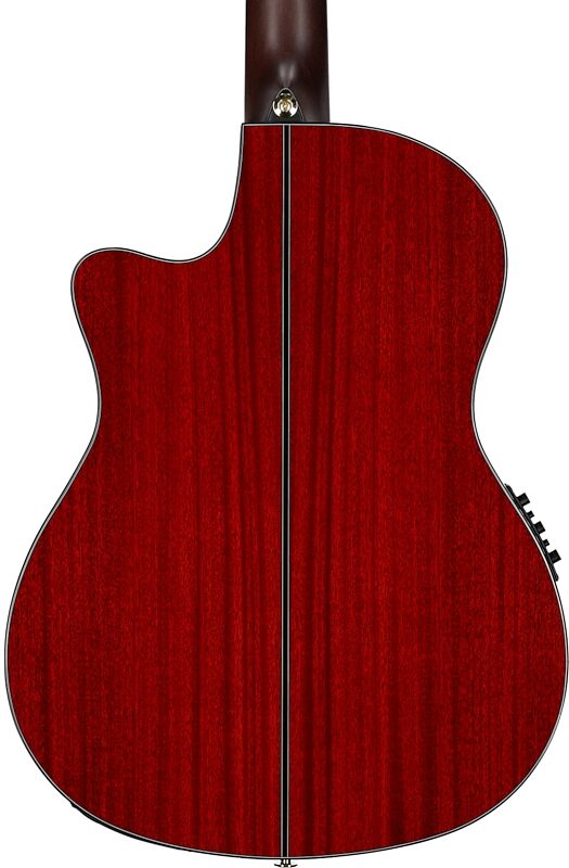 open zoom image for Ibanez GA35TCE Thinline Classical Acoustic-Electric Guitar, Sapphire Red, Body Straight Back