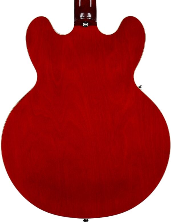 open zoom image for Epiphone Inspired by Gibson Custom Shop 1962 ES-335 Electric Guitar, Left-Handed (with Case), Sixties Cherry, Body Straight Back