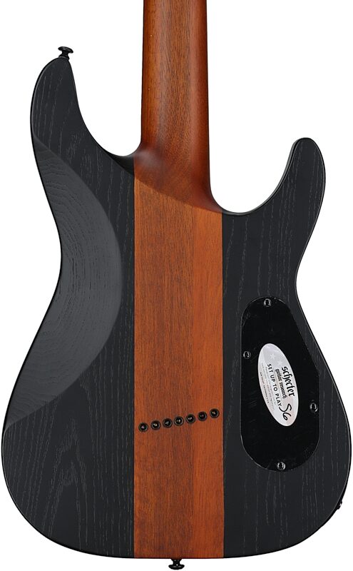 open zoom image for Schecter Rob Scallon C-7 Multi-Scale Electric Guitar, 7-String, Left-Handed, Satin Dark Roast, Body Straight Back