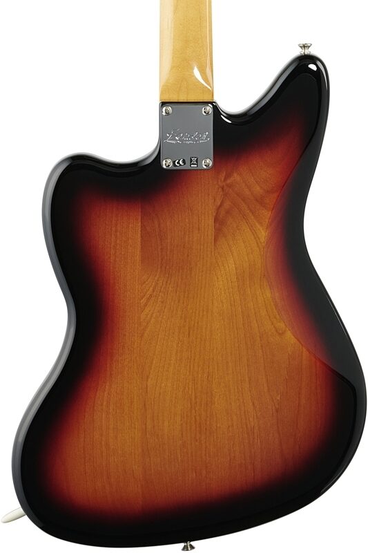 open zoom image for Fender Kurt Cobain Jaguar Electric Guitar, with Rosewood Fingerboard (with Case), 3-Color Sunburst, Body Straight Back