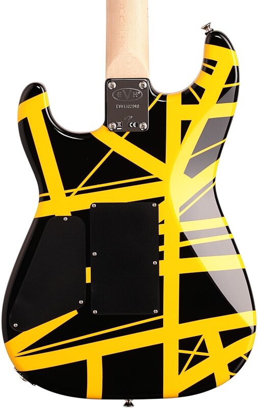 open zoom image for EVH Eddie Van Halen Striped Series Electric Guitar, Black and Yellow, Body Straight Back