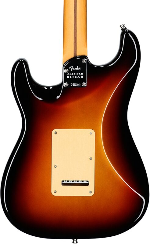 open zoom image for Fender American Ultra II Stratocaster Electric Guitar, Ebony Fingerboard (with Case), Ultraburst, Open Box (Very Good), Body Straight Back