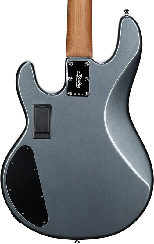open zoom image for Sterling by Music Man StingRay Ray34HH Electric Bass, Charcoal Frost, Rosewood Fretboard, Body Straight Back