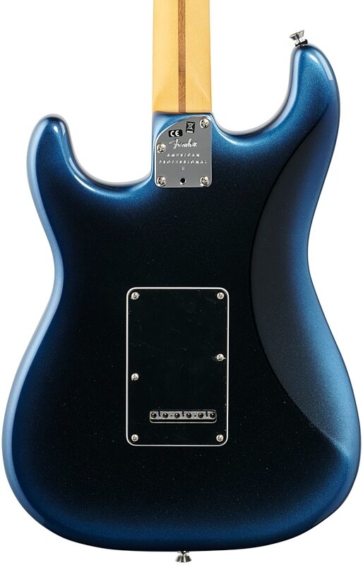 open zoom image for Fender American Professional II Stratocaster Electric Guitar, Rosewood Fingerboard (with Case), Dark Night, Body Straight Back
