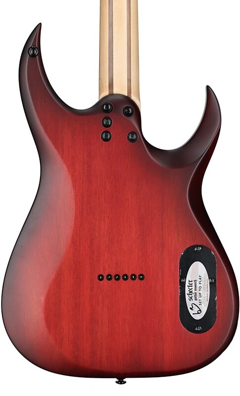 open zoom image for Schecter Sunset-6 Extreme Electric Guitar, Left-Handed, Scarlet Burst, Body Straight Back