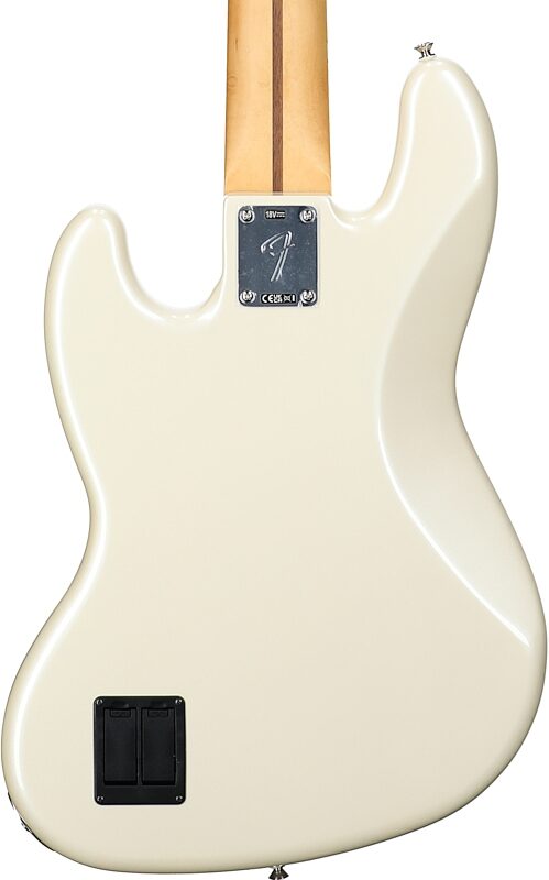 open zoom image for Fender Player II Modified Active V Jazz Electric Bass, Maple Fingerboard (with Gig Bag), Olympic Pearl, Body Straight Back