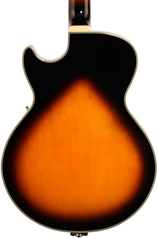open zoom image for Ibanez GB10SE George Benson Electric Guitar (with Case), Brown Sunburst, Body Straight Back