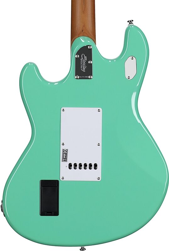 open zoom image for Sterling by Music Man SR50X StingRay Plus Electric Guitar, Seafoam Green, Rosewood Fretboard, Body Straight Back
