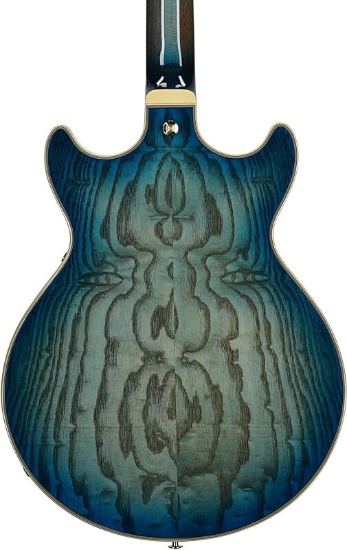 open zoom image for Ibanez AM93QA Artcore Expressionist Semi-Hollowbody Electric Guitar, Jet Blue Burst, Body Straight Back
