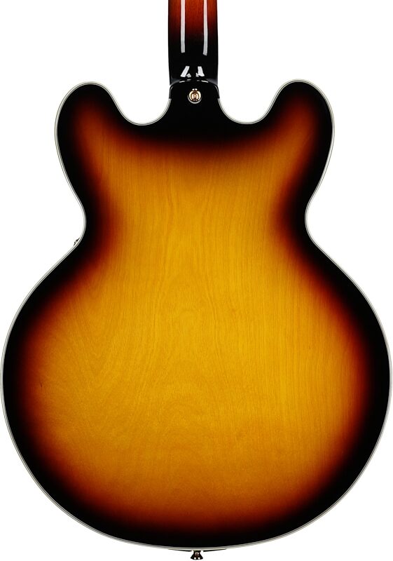 open zoom image for Epiphone Sheraton Semi-Hollowbody Electric Guitar (with Gig Bag), Vintage Sunburst, with Gold Hardware, Open Box (Very Good), Body Straight Back