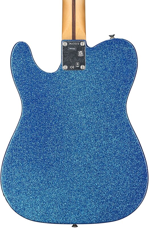 open zoom image for Fender J Mascis Telecaster Electric Guitar (with Gig Bag), Blue Flake, Body Straight Back