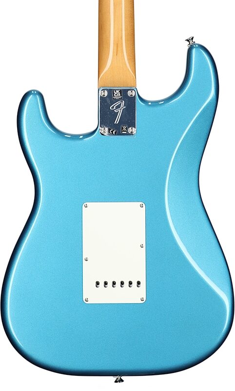 open zoom image for Fender Vintera II '60s Stratocaster Electric Guitar, Rosewood Fingerboard (with Gig Bag), Lake Placid Blue, Body Straight Back