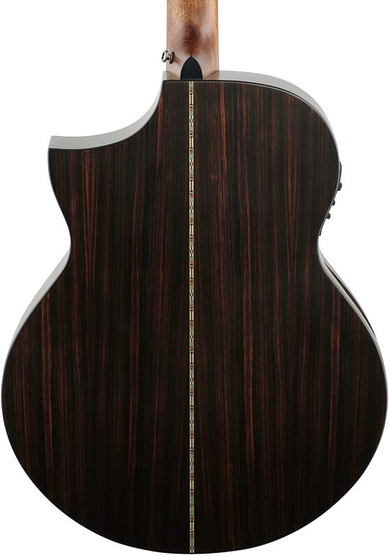 open zoom image for Michael Kelly Dragonfly 4 Port Acoustic-Electric Bass Guitar, Ovangkol Fretless Fingerboard, Java, Body Straight Back