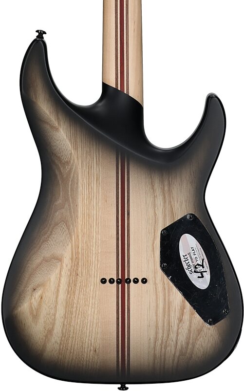 open zoom image for Schecter C-1 Pale Moon Ebony Electric Guitar, Left-Handed, Natural Satin Black Burst, Body Straight Back