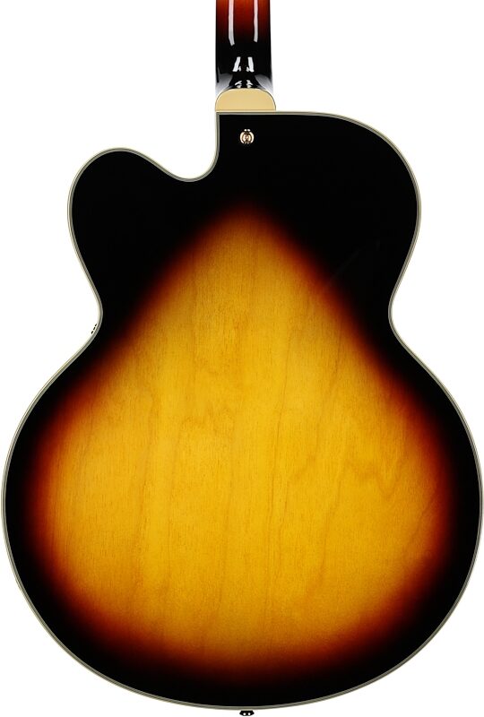 open zoom image for Epiphone Broadway Archtop Hollowbody Electric Guitar (with Gig Bag), Vintage Sunburst, Body Straight Back