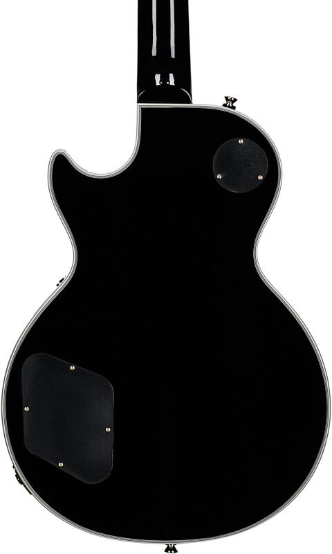 open zoom image for Epiphone Inspired by Gibson Les Paul Custom Electric Guitar, (with Gig Bag), Ebony, Body Straight Back