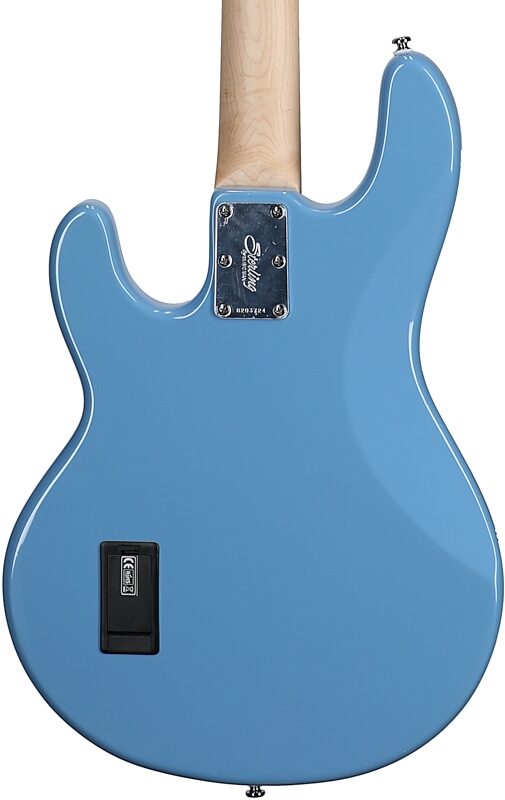 open zoom image for Sterling by Music Man StingRay Electric Bass, Chopper Blue, Hard Maple Fretboard, Body Straight Back