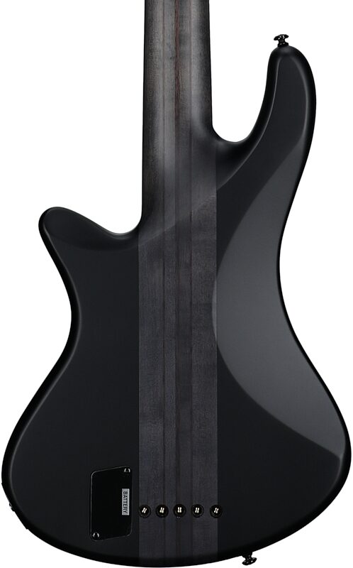 open zoom image for Schecter Stiletto Stealth-5 Pro Electric Bass, 5-String, Satin Black, Body Straight Back