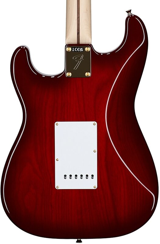 open zoom image for Fender Richie Kotzen Stratocaster Electric Guitar, Maple Fingerboard (with Gig Bag), Transparent Red Burst, Open Box (Very Good), Body Straight Back
