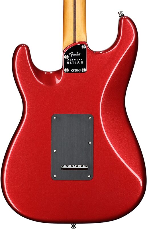 open zoom image for Fender American Ultra II Stratocaster HSS Electric Guitar, Maple Fingerboard (with Case), Sinister Red, Body Straight Back