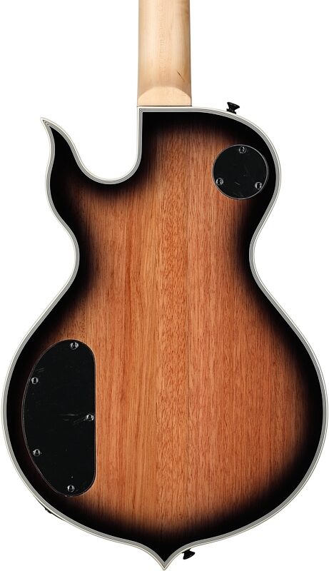 open zoom image for Wylde Audio Odin Grail Rawtop Bullseye Electric Guitar, Charcoal Burst, Body Straight Back