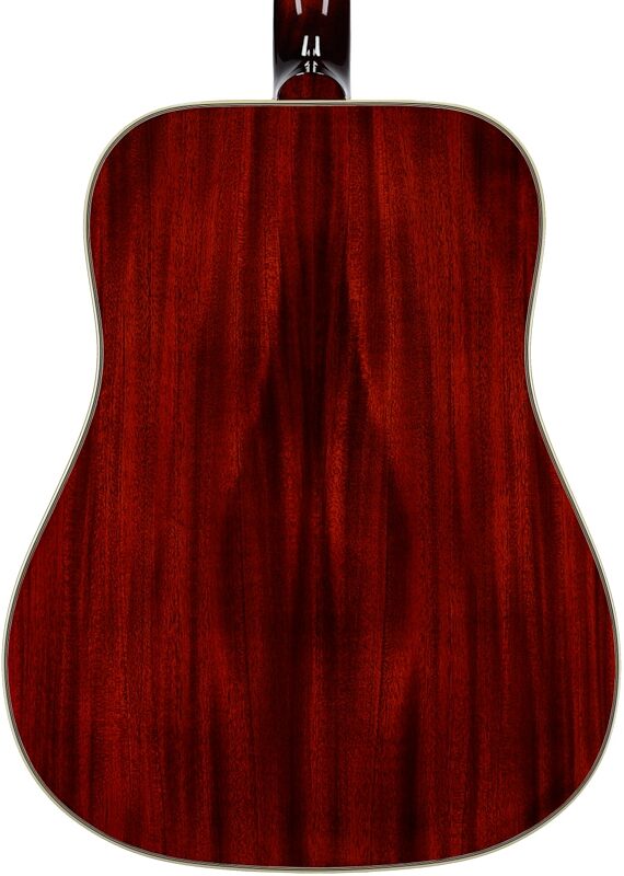 open zoom image for Epiphone Inspired by Gibson Custom 1960 Hummingbird Acoustic-Electric Guitar, Left-Handed (with Case), Cherry Sunburst, Body Straight Back